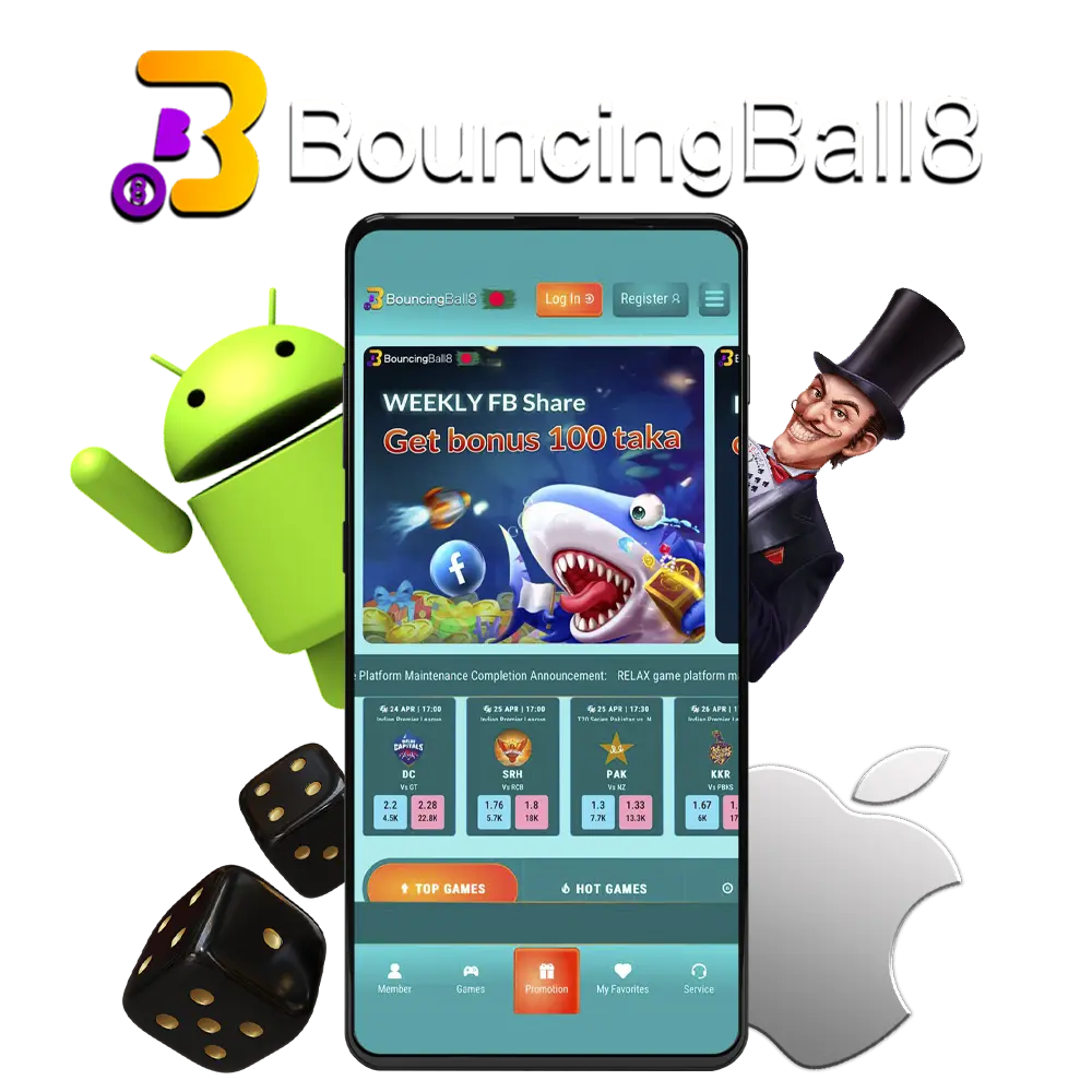 Find out how to download the BouncingBall8 application on Android or iOS, install APK files and start placing bets using mobile software.