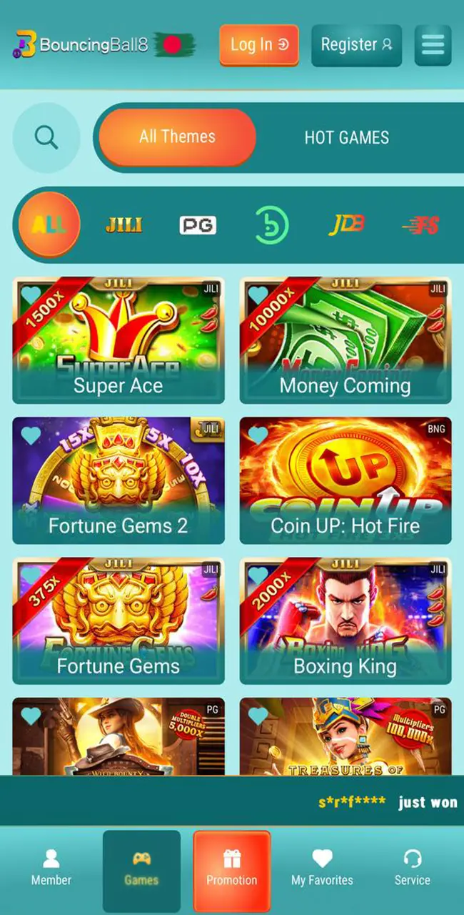 Slots from BouncingBall8 Casino.