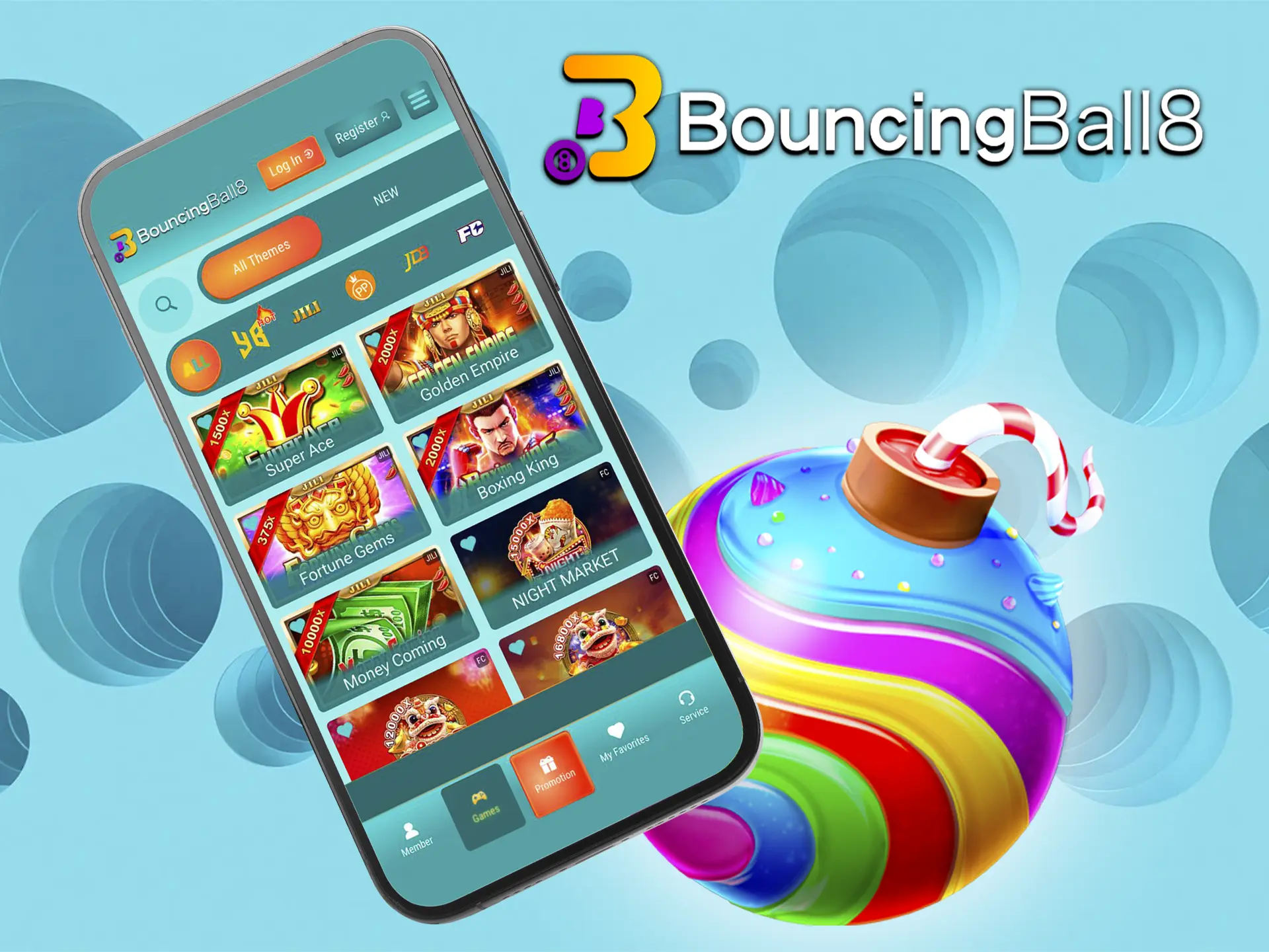 Try your luck and win a big bonus at the best slots from BouncingBall8 Casino.