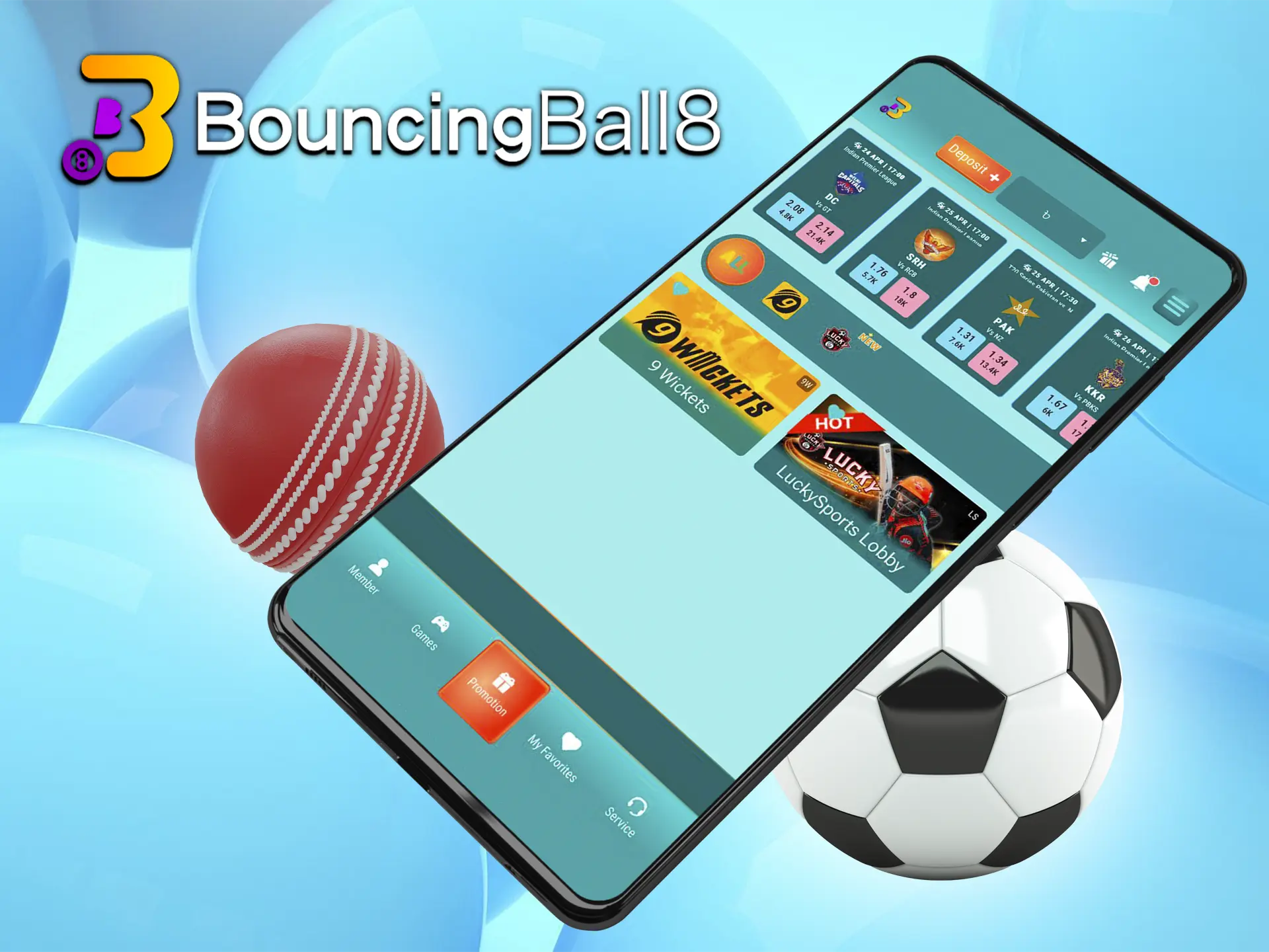 Sports fans will be pleasantly surprised to find a huge list of options at BouncingBall8 for betting.